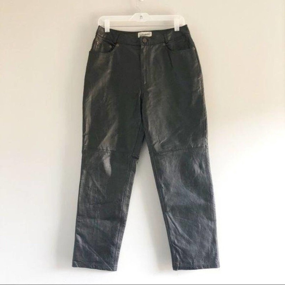 Bagatelle Vintage 100% Leather Black High Waisted Straight Leg Pants